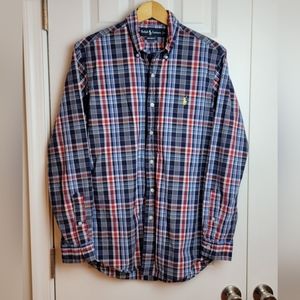 Ralph Lauren Long Sleeved‎ Plaid Mens Button Down Shirt Small